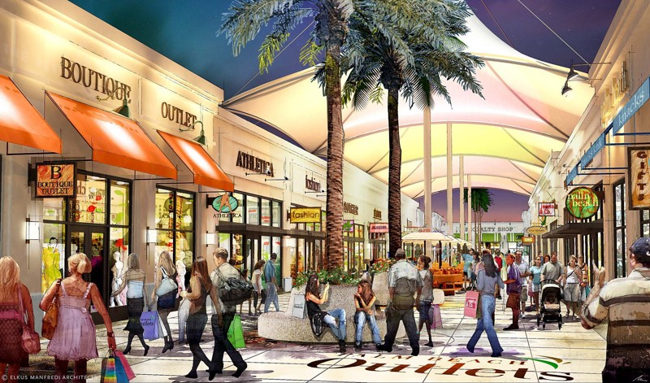 مرکز خرید پالم استریپ Palm Strip در دبی، یک مرکز خرید با منظره‌ای زیبا